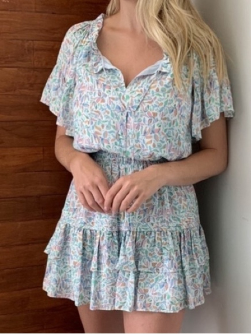 NEW Anna Cate Kendall Dress Spring Leaf Memory Print Cottagecore Luxury NWT